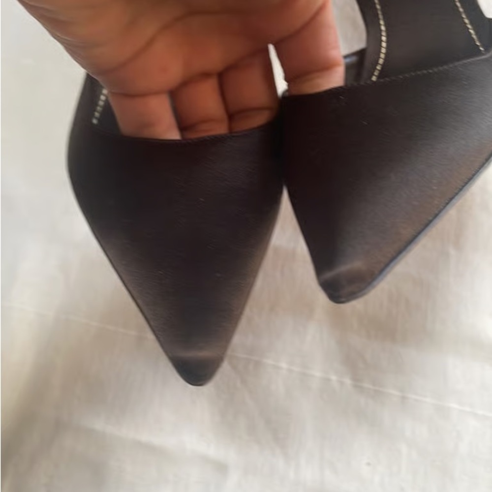 Rene Caovilla Black and Brown Heels with Leopard Bow - Picture 8 of 11